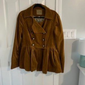 Idra Anthropologie Jacket brown mustard medium large